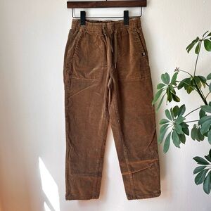 Brown Corduroy Straight Leg Pants
